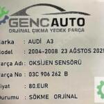 AUDİ A3 OKSİJEN SENSÖRÜ SÖKME ORJİNAL OEM 03C906262 B