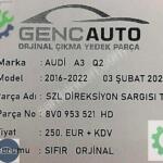 AUDİ A3 Q2 SZL DİREKSİYON SARGISI SIFIR ORJİNAL OEM 8V0953521 HD