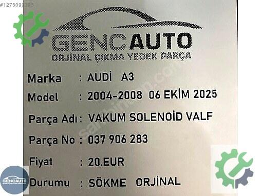 Audi A3 Hava Akış Sensörü 037906283 çıkma parça