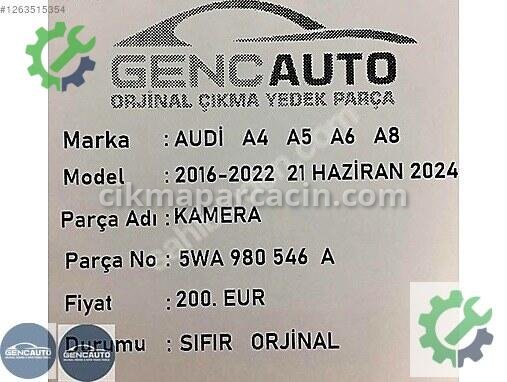 Avgo Kamera 5WA980546 çıkma parça