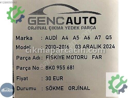 Audi A4 Far 8K0955681 çıkma parça