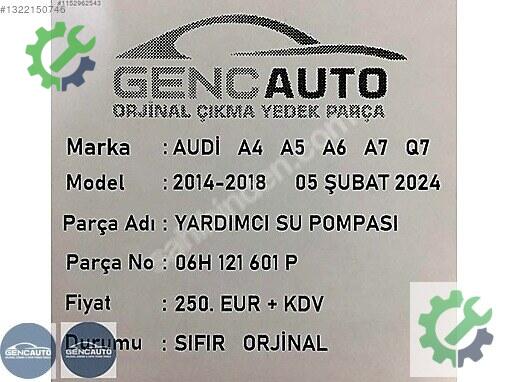 Audi A4 Yedek Su Deposu 06H121601 çıkma parça