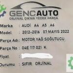 AUDİ A4 A5 A6 MOTOR YAĞ SOĞUTUCU SIFIR ORJ 04E117021K