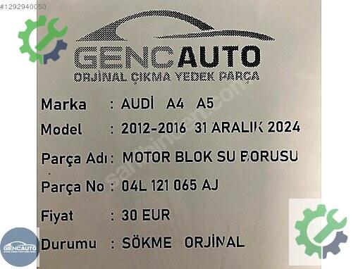 Audi A4 Intercooler Borusu 04L121065AJ çıkma parça