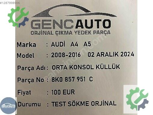 Audi A4 Bakalit 8K0857951C çıkma parça