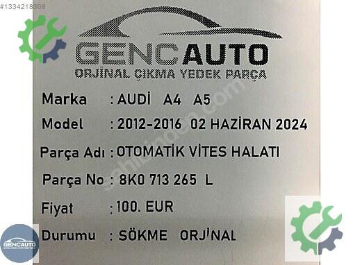 Audi A4 Vites Mekanizması 8K0713265 çıkma parça