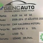 AUDİ A4 A5 Q5 CAM KALDIMA MOTORU SÖKME ORJ 8K0959811 A SOL