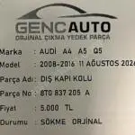 AUDİ A4 A5 Q5 DIŞ KAPI KOLU SÖKME ORJ 8T0837205 A