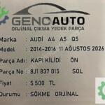AUDİ A4 A5 Q5 KAPI KİLİDİ ÖN SÖKME ORJ 8J1837015 SOL