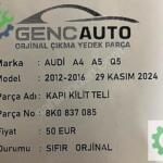 AUDİ A4 A5 Q5 KAPI KİLİT TELİ SIFIR ORJİNAL 8K0837085