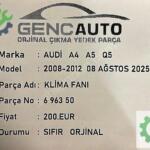 AUDİ A4 A5 Q5 KLİMA FANI SIFIR ORJİNAL 696350