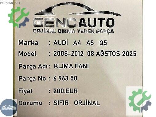 Audi A4 Klima Seti 696350 çıkma parça