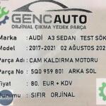 AUDİ A4 A5 Q5 Q7 CAM KALDIRMA MOTORU SIFIR ORJ OEM 8W0959801