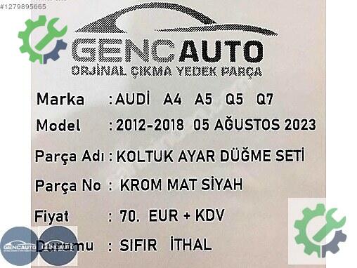 Audi A6 Kontrol Düğmeleri çıkma parça
