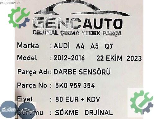 Audi A4 Darbe Sensörü 5K0959354 çıkma parça
