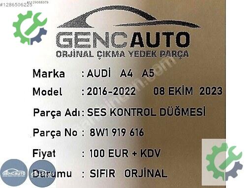 Audi A4 Kontrol Düğmeleri 8W1919616 çıkma parça