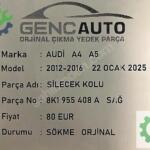 AUDİ A4 A5 SİLECEK KOLU SÖKME ORJİNAL 8K1955408A SAĞ