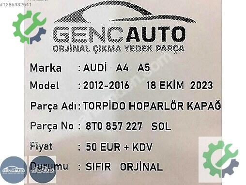 Audi A5 Bakalit 8T0857227 çıkma parça