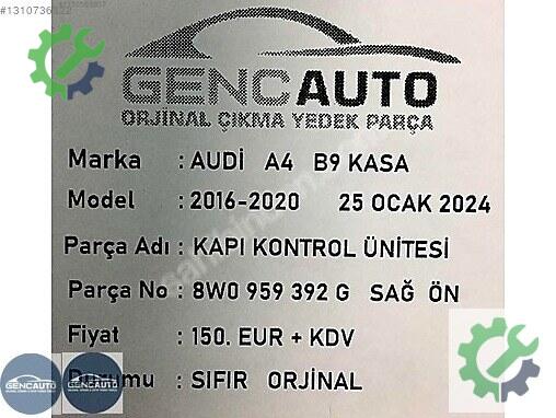 Audi A4 Kapı 8W0959392 çıkma parça