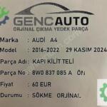 AUDİ A4 KAPI KİLİT TELİ SÖKME ORJİNAL 8W0837085A ÖN