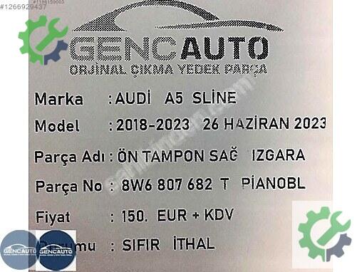 Audi A5 Panjur 8W6807682 çıkma parça