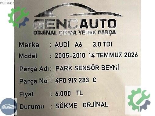 Audi A6 Park Sensör Beyni 4F0919283C çıkma parça