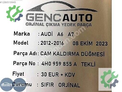 Audi A6 Kontrol Düğmeleri 4H0959855 çıkma parça