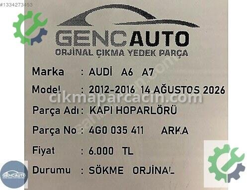 Audi A6 Gösterge Paneli 4G0035411 çıkma parça
