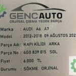 AUDİ A6 A7 KAPI KİLİDİ ARKA SÖKME ORJİNAL 4G0839015 SOL