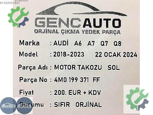 Audi A6 Motor Takozu 199372 çıkma parça