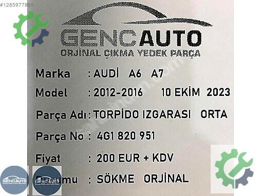 Audi A6 Panjur 4G1820951 çıkma parça