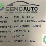 AUDİ A6 AKÜ KONTROL ÜNİTESİ SÖKME ORJİNAL 4F0915181 A