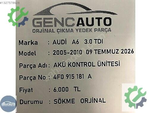 Audi A6 Kontrol Ünitesi 4F0915181 çıkma parça