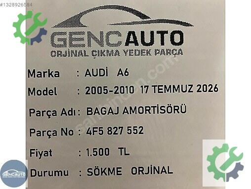 Audi A6 Bagaj Amortisörü 4F5827552 çıkma parça