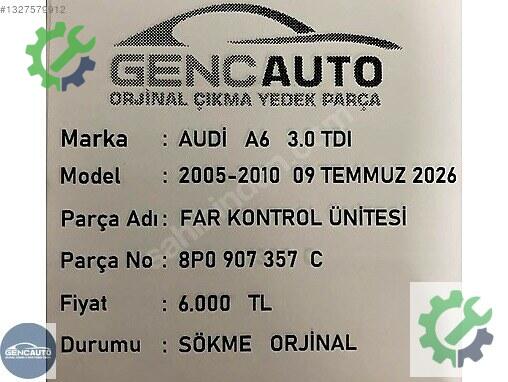Audi A6 Far 8P0907357 çıkma parça
