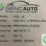 AUDİ A6 FREN PEDAL MÜŞÜRÜ SÖKME ORJİNAL 3B0945511 C