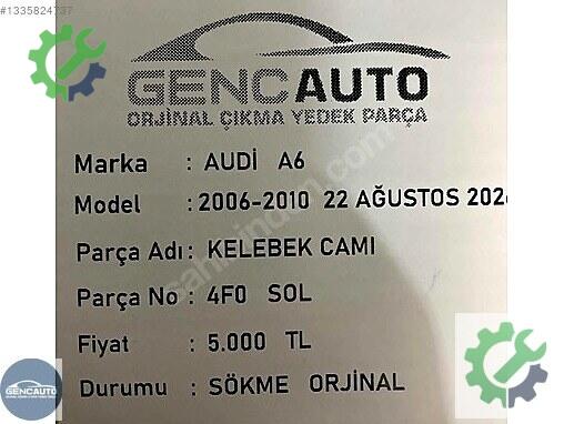 Audi A6 Kelebek Camı çıkma parça