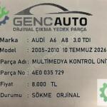 AUDİ A6 MULTİMEDYA KONTROL ÜNİT SÖKME ORJİNAL 4E0035729