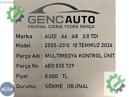 Audi A6 Beyin 4E0035729 çıkma parça