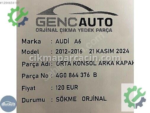 Audi A6 Bakalit 4G0864376B çıkma parça