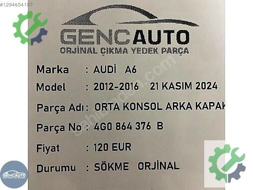 Audi A6 Bakalit 4G0864376B çıkma parça