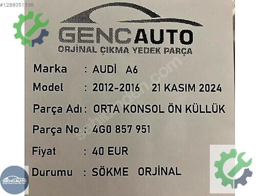 Audi A6 Bakalit 4G0857951 çıkma parça