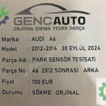 AUDİ A6 PARK SENSÖR TESİSATI SÖKME ORJİNAL 2012 SONRASI ARKA
