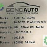 AUDİ A6 SEDAN SZL SİNYAL KOL TAKIMI SÖKME ORJ 4G0953568 A