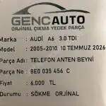 AUDİ A6 TELEFON ANTEN BEYNİ SÖKME ORJİNAL 8E0035456 C