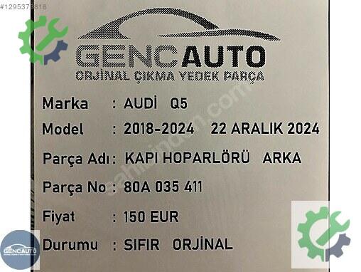 Alpine Arka Kapı 80A035411 çıkma parça