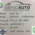 AUDİ Q5 SOL ARKA TAŞIYICI SIFIR ORJİNAL OEM 80A505435 H
