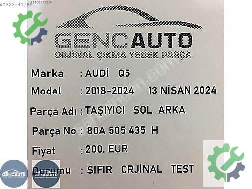 Audi Q5 Arka Taşıyıcı 80A505435 çıkma parça