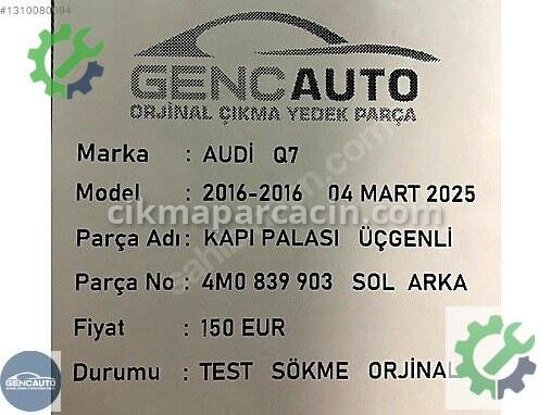 Audi Q7 Bakalit 4M0839903 çıkma parça