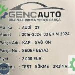 AUDİ Q7 KAPI SÖKME ORJİNAL SEDEF BEYAZ SOL SAĞ ÖN